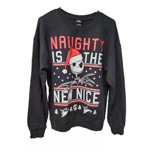 Disney XL Nightmare Before Christmas Sweatshirt Naughty is the New Nice